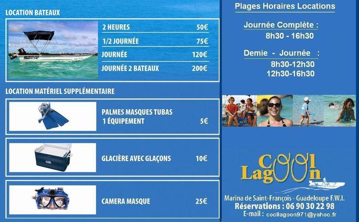 le tarif des bateaux sans permis Cool Lagoon le tarif des bateaux sans permis Cool Lagoon