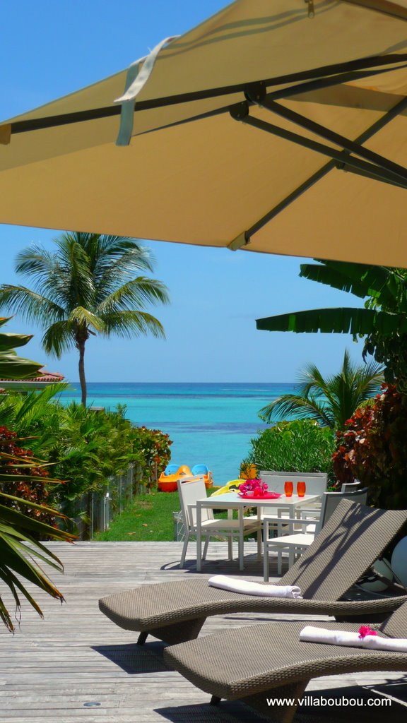 Le parasol de la villa luxe en Guadeloupe