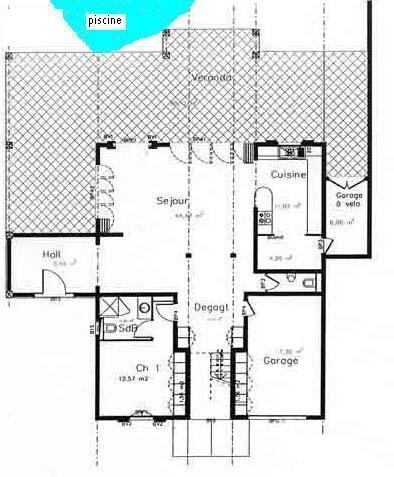 Plan Rez de Chaussée de la Villa Boubou en Guadeloupe